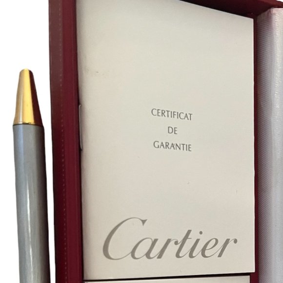 🎉SOLD🎉 Cartier de Santos Ballpoint Pen Palladium Finish Luxury Pen - Picture 3 of 12